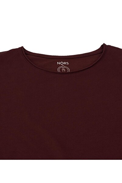Nors Μπλουζάκι με κανονικό χαλαρό γιακά σε μπορντό χρώμα