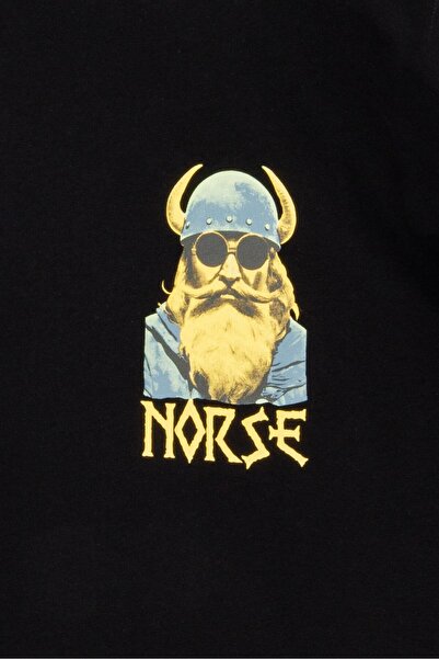 Nors Μπλουζάκι Nordic Hipster Oversize - Μαύρο