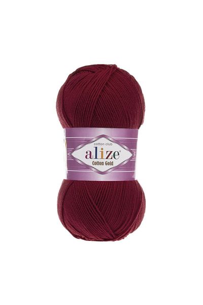 Alize Ață de amigurumi din bumbac auriu 100 Gr Ață de tricotat manual Cod culoare-vișine Rotten-390-punch Ață Bumbac+acril