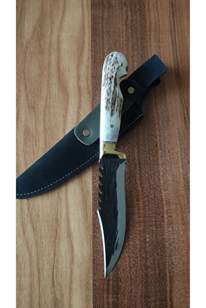 YEŞİM KÖK Gerçek Geyik Boynuzu Saplı El yapımı Paslanmaz 41 16 Alman Çeliği F...