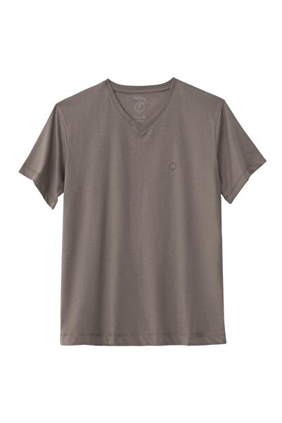 Nors Μπλουζάκι με λαιμόκοψη σε σχήμα V σε χρώμα βιζόν