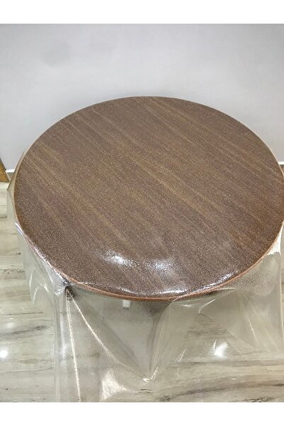 yukselhalimefrusat Τραπεζομάντηλο PVC Διάφανο Ασημί Glitter Στρογγυλό 140εκ