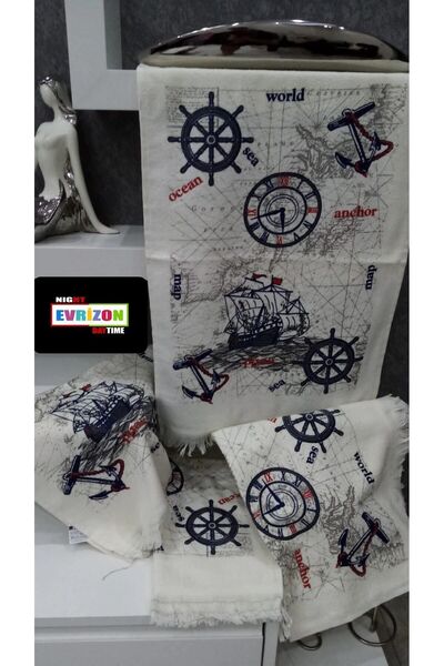 EVRİZON 40x60 Set od 2 štampana peščana ručnika sa temom broda