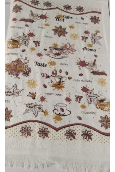 EVRİZON 40*60 Рушник з принтом на тему кави, 2 шт.