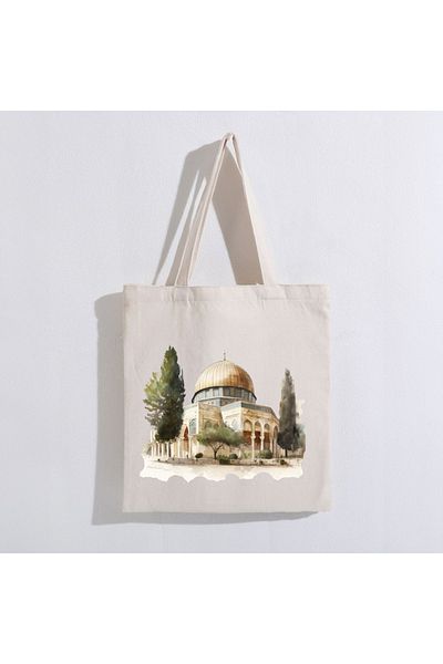 yasaminstore Mescid-I Haram, Mescid-I Nebî and Mescid-I Aksâ Designed Shoulder Bag