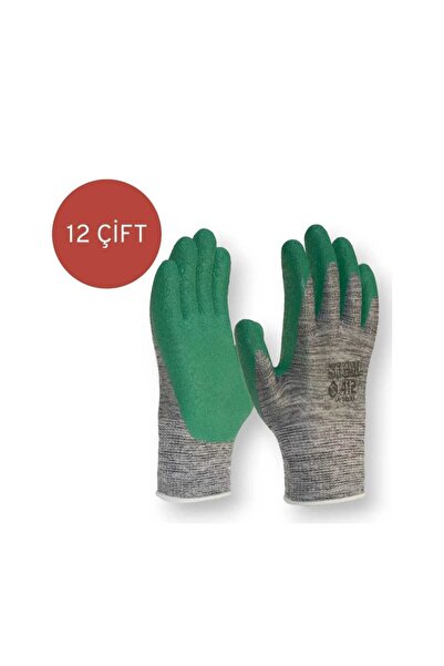 Sigma 412 - 12 Çift Kaliteli Polyester Örme Lateks Eldiven, Kaymaz Eldiven, I...