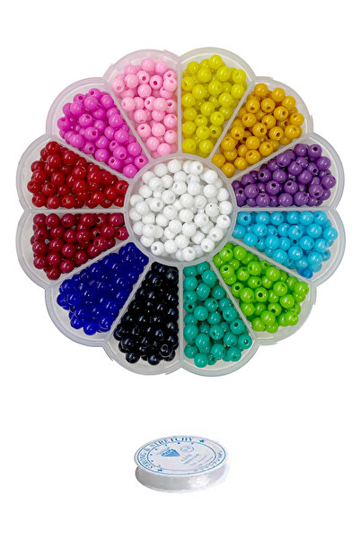 By MO Accessories Çocuklar İçin 13 Bölmeli Papatya Kutuda Akrilik Boncuklar T...