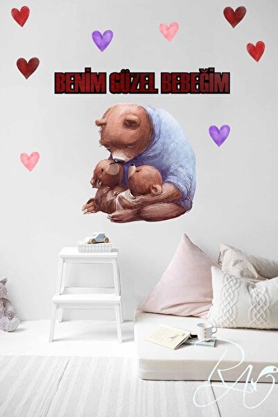 Kt Grup Set zidnih naljepnica za dečiju i bebinu sobu u pastelnim bojama, Ted...