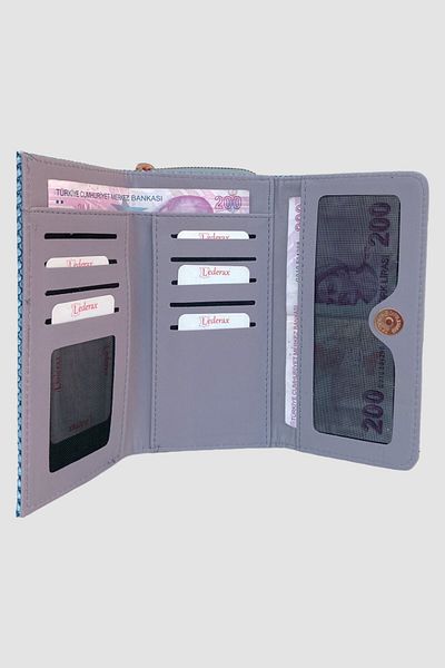 Lederax Ld163 Faux Leather Straw Patterned Women's Wallet with Phone Compartment