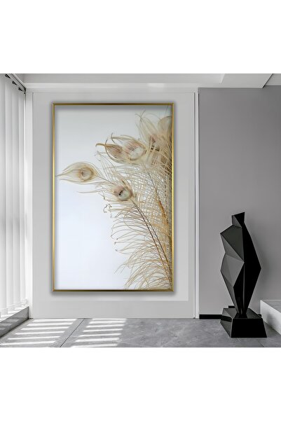 EMYA HOME Tablou din sticlă cu flori în cadru metalic