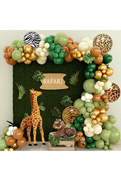 VipDeluXe ديكور حفلة سفاري الغابة - طقم بالونات 127 قطعة