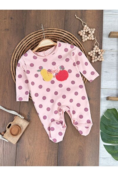 Bolly Baby Meyveler İşlemeli Puantiyeli Sırttan Çıtçıtlı Mevsimlik Kız Bebek ...