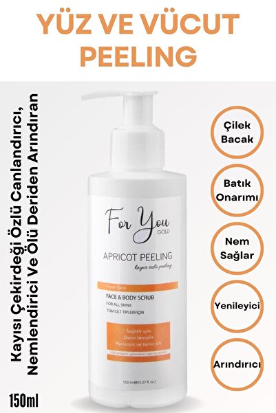For You Gold Kayısı Çekirdeği Özlü Canlandırıcı, Nemlendirici Ve Ölü Deriden Arındıran Yüz Ve Vücut Peelingi