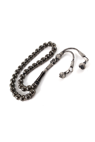 Selderesi 12 Yarmalı Karpuz Dilimi Gümüş İşlemeli Erzurum Oltu Tesbih