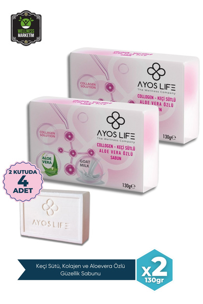 Ayoslife Keçi Sütü Aloevera Kolajen İçeren Güzellik Sabunu X2 Kutu (4 Adet)