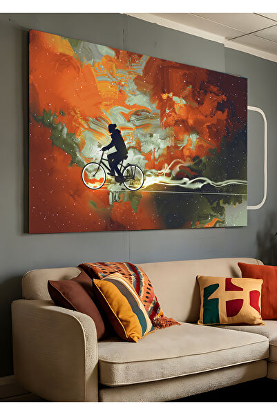 AR AJANS KANVAS TABLO Bărbatul cu bicicleta care a găsit drumul Pictură decor...