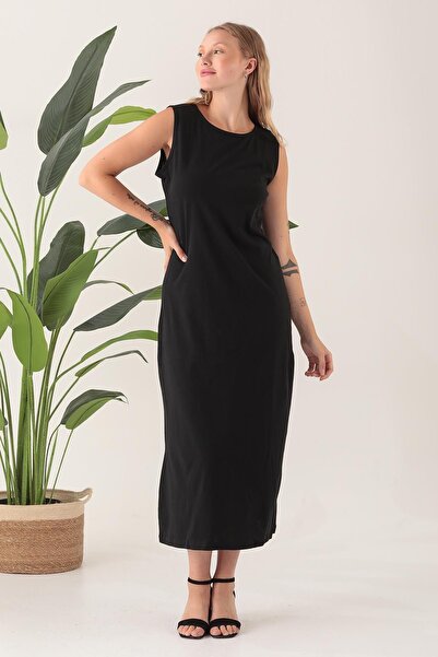 CrazyShopping 100% Cotton Sleeveless Long Dress - Lining Jupon Chemise