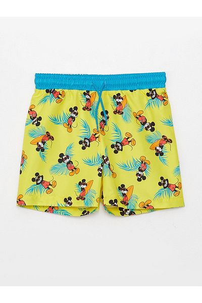 LC Waikiki Schnelltrocknende Badeshorts für Jungen mit Mickey-Mouse-Aufdruck und elastischem Bund