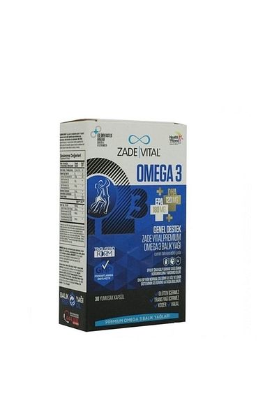 Zade Vital Omega 3 Premium Fish Oil - 30 Capsules