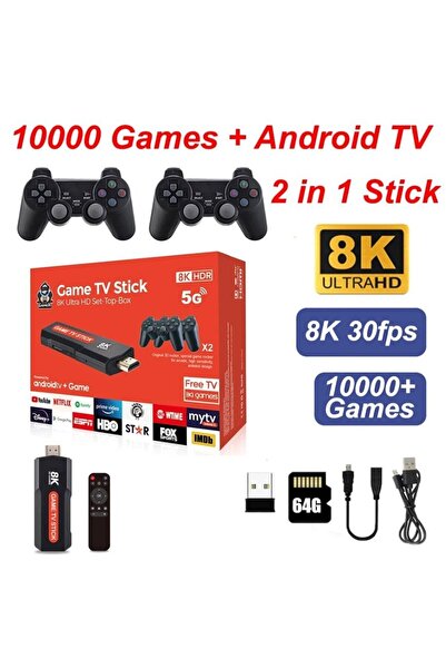 idragon Game TV Stick 8K Ultra HD Android TV Cihazı + Oyun Konsolu