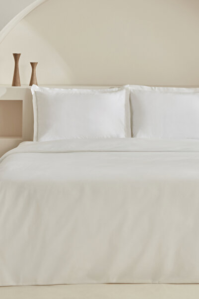 Karaca Home Lavin 100% памучен комплект спално бельо за кралско легло, бял