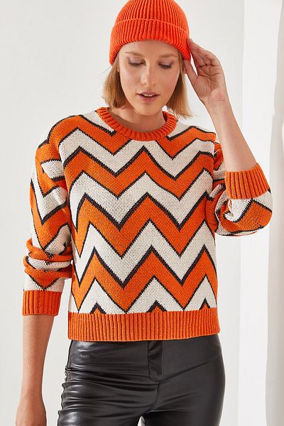 Bianco Lucci Jacquard Women's Sweater - 20246207