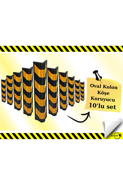 LOREX Oval Kolon Köşe Koruyucu - Otopark Köşe Koruyucu Kauçuk (10adet)