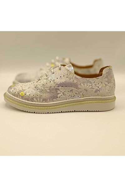 Ametist Jenny Gümüş Çiçekli Deri Sneaker