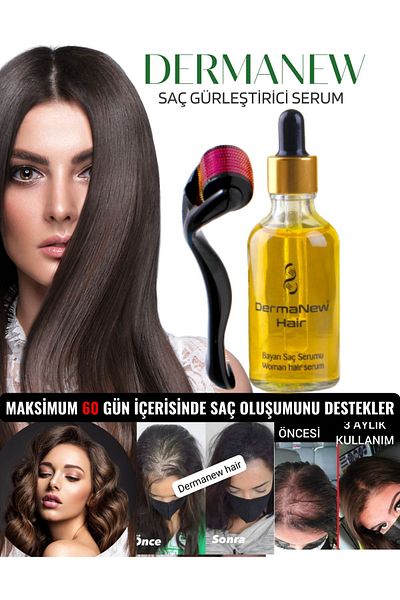 dermanew hair Special Lotion for Women - Set of 1 Roller, 1 Serum, 1x50ml