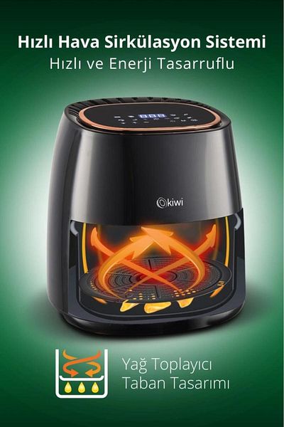 Kiwi 5 Lt Digital Oil-Free Air Fryer - Kaf-5536