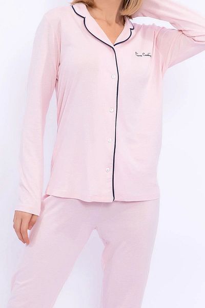 Pierre Cardin Set pijama cu mânecă lungă cu nasturi în față din bumbac V71