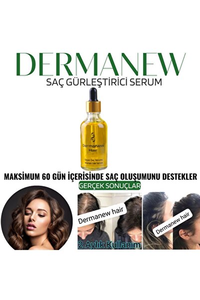 dermanew hair Bayanlara Özel Saç Gürleştirici Serum / 3 Adet Serum 1 Adet Roller Şampuan