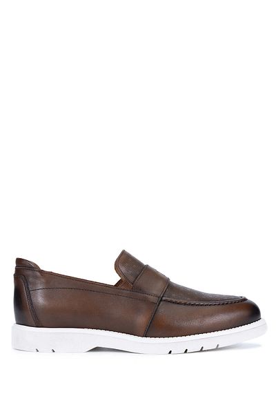 Tamer Tanca Men's Tan Loafers - Genuine Leather Shoes