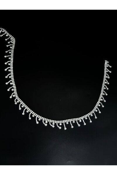 KARAASLAN taşlı şerit özel kristal zincir