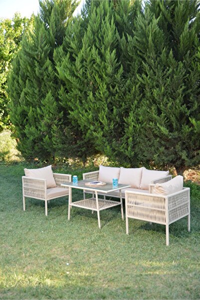 UYSALGARDEN Kuzey  5 kişilik Bahçe Balkon Takımı Krem