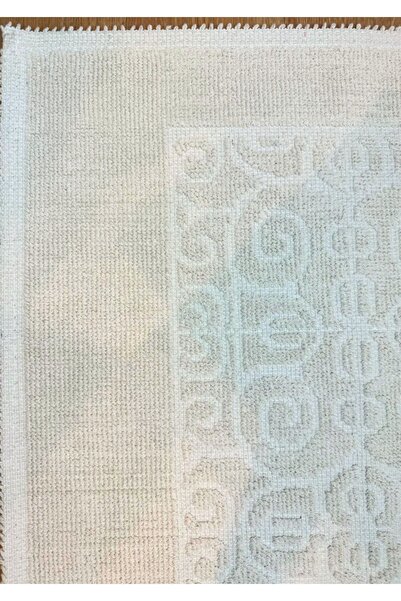 Özlü Home Patiska Yıkanabilir Kaymaz Dekoratif Spiral Desen Pamuk Bukle Kilim