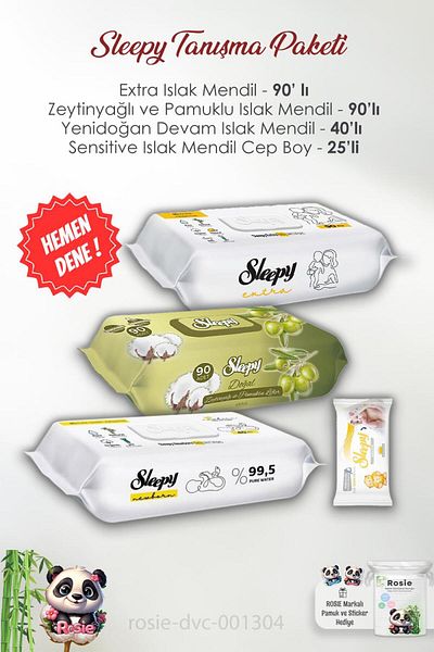 Sleepy Sensitive Wet Wipes Set of 4 - ROSIE