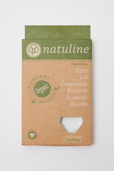 natuline Chiloți albi din bumbac organic pieptănat pentru băiat, pachet de 3