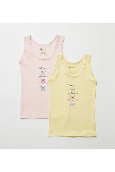 natuline Girl's Positive Butterfly Lycra Undershirt
