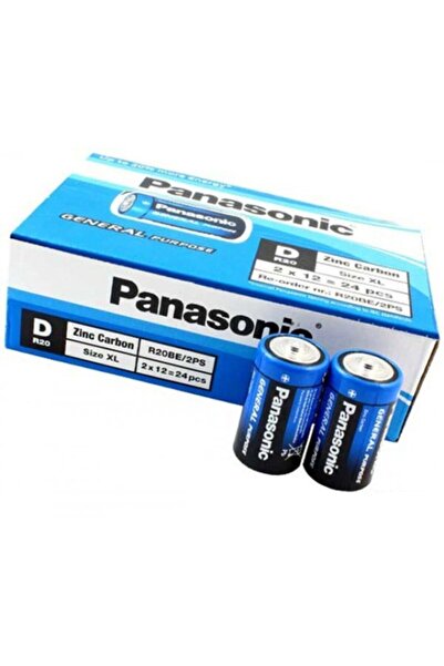 PANASONIC Çinko Karbon Büyük Boy Pil (d) R20be/2ps (24 Lü Kutu)
