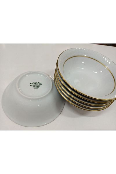 Güral Porselen Mat Gilded Bowl 12 Pieces
