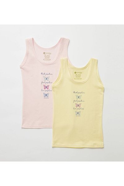 natuline Girl's Positive Butterfly Lycra 4-pack Undershirt