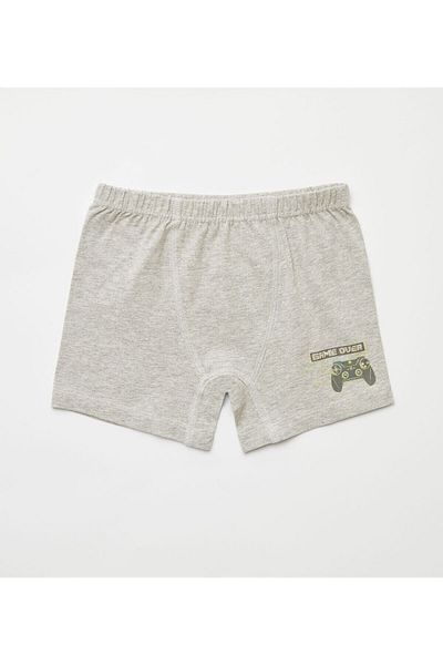 natuline Boy's Organic Cotton Lycra Boxer 4 Pcs Game Over Lycra 3502-4