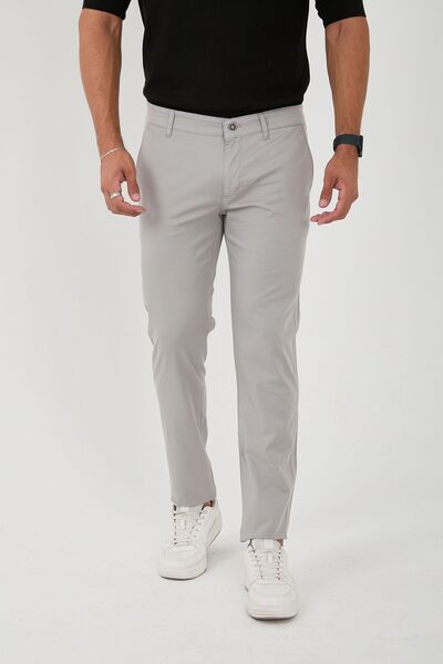 BROCARD Light GrAy Men's Slim Fit LycrA Chino PAnts