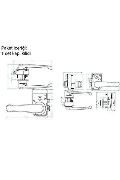 REVEX Caravan Interlockable Silver Caravan Toilet Door Handle