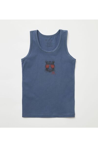 natuline Boy's Organic Cotton Lycra Undershirt 4-pack Cool Tiger 3004-4