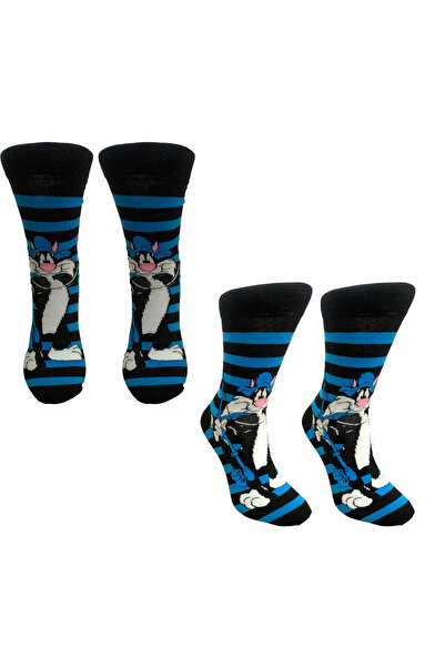 AL Bİ 90LIK Șosete confortabile cu tematică în dungi Sylvester