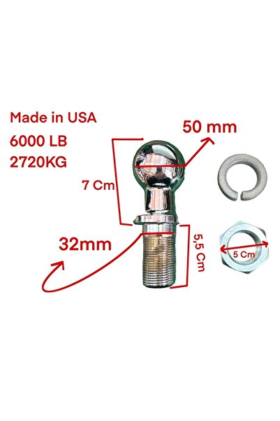 gcstore 50mm Çeki Demiri Topuzu 6000 Lb 2720 Kg