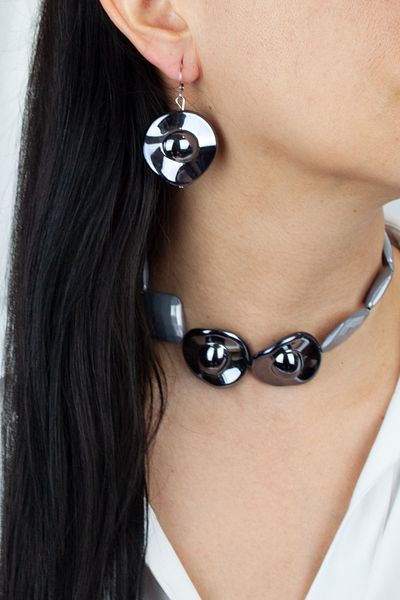 Pridza Gray Women's NecKlace and Earring Set