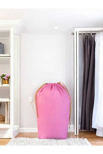 Balkan Room Μεγάλη 72x62 εκ. Ροζ τσάντα με κορδόνια - Τσάντα μεταφοράς και τσάντα αποθήκευσης μαξιλαριού
